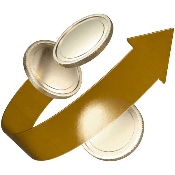 Gold upward arrows