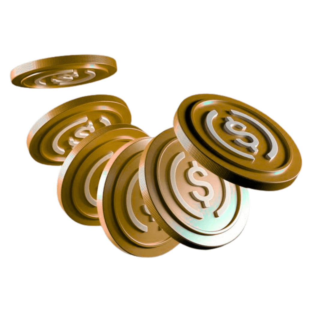 Cluster of gold GEVYRA coins